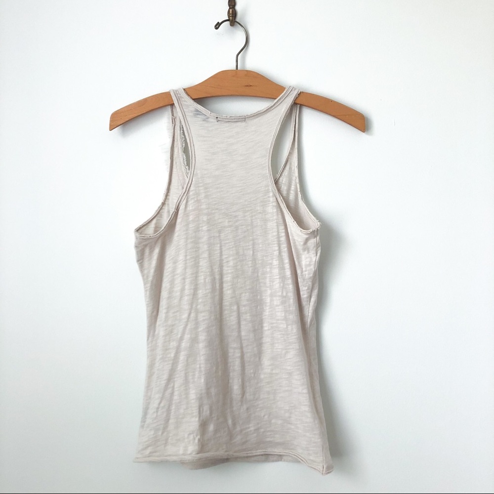Oatmeal Racerback Tank with Ruffles - Picture 2 of 11